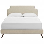 Corene Full Fabric Platform Bed with Round Splayed Legs