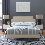 Corene Full Fabric Platform Bed with Round Splayed Legs