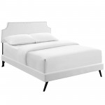 Corene King Vinyl Platform Bed with Round Splayed Legs