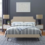 Corene King Fabric Platform Bed with Round Splayed Legs