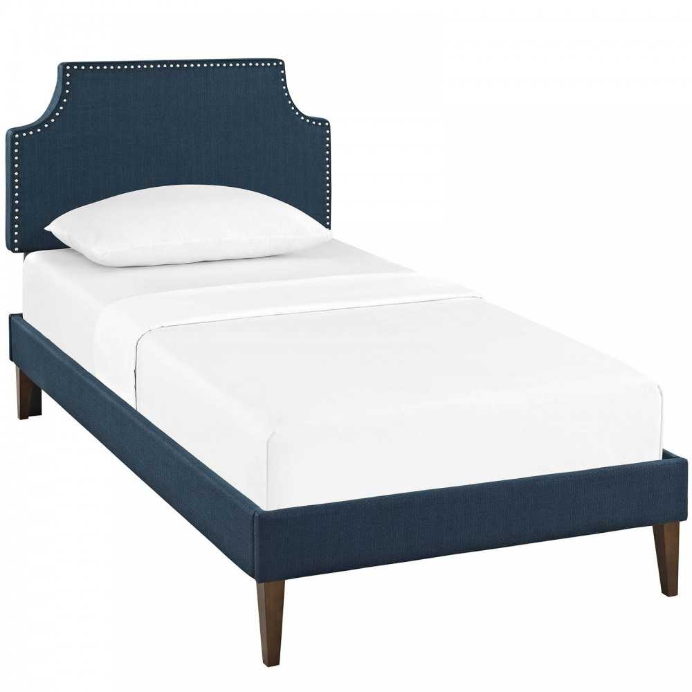 Corene Twin Fabric Platform Bed with Squared Tapered Legs