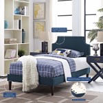 Corene Twin Fabric Platform Bed with Squared Tapered Legs