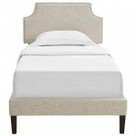 Corene Twin Fabric Platform Bed with Squared Tapered Legs