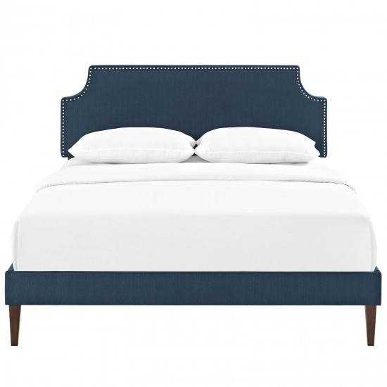 Corene Full Fabric Platform Bed with Squared Tapered Legs