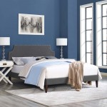 Corene Queen Fabric Platform Bed with Squared Tapered Legs