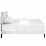 Corene King Vinyl Platform Bed with Squared Tapered Legs