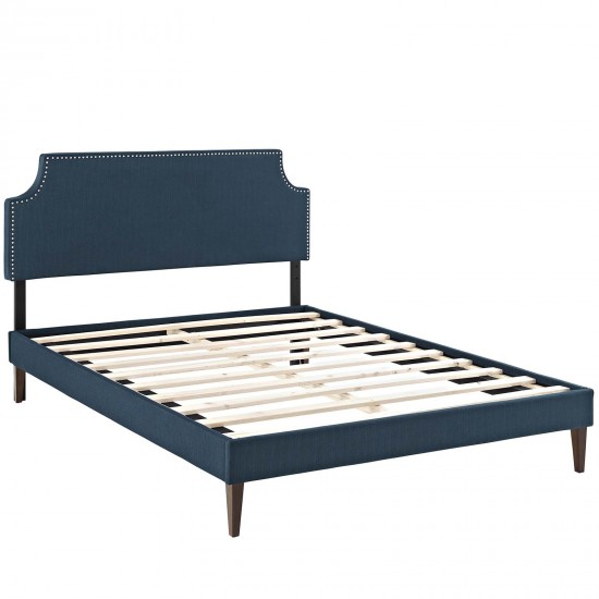 Corene King Fabric Platform Bed with Squared Tapered Legs