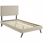 Macie Twin Fabric Platform Bed with Round Splayed Legs