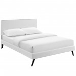 Macie Full Vinyl Platform Bed with Round Splayed Legs