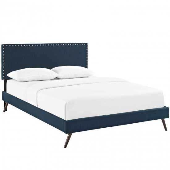 Macie Full Fabric Platform Bed with Round Splayed Legs