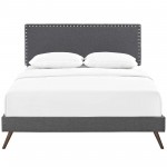 Macie Full Fabric Platform Bed with Round Splayed Legs