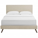 Macie Queen Fabric Platform Bed with Round Splayed Legs