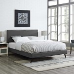 Macie Queen Fabric Platform Bed with Round Splayed Legs