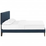 Macie Queen Fabric Platform Bed with Squared Tapered Legs