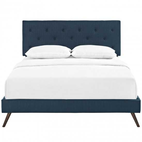Tarah King Fabric Platform Bed with Round Splayed Legs