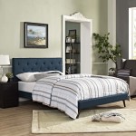 Tarah King Fabric Platform Bed with Round Splayed Legs