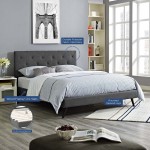 Tarah King Fabric Platform Bed with Round Splayed Legs