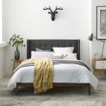 Hadley Queen Wingback Upholstered Polyester Fabric Platform Bed