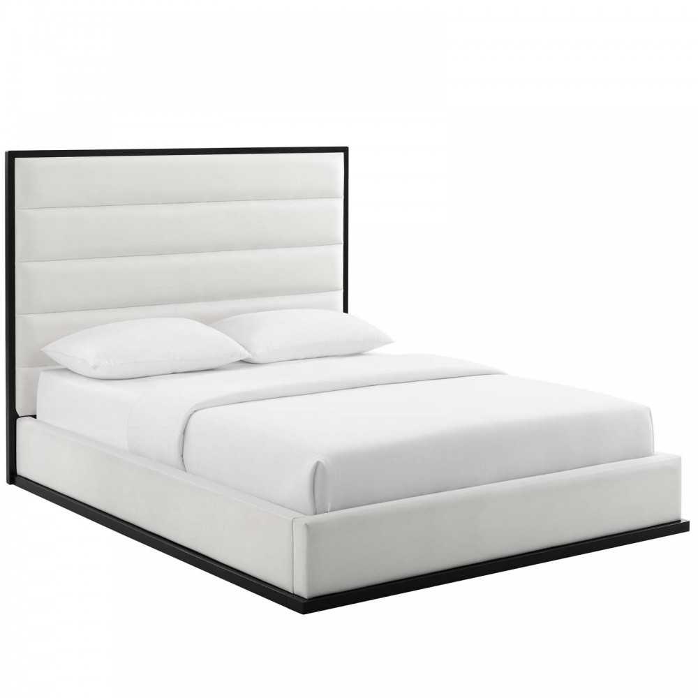 Ashland Queen Faux Leather Platform Bed Ashland Queen Faux Leather Platform Bed
