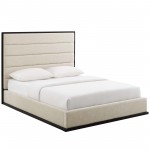 Ashland Queen Upholstered Linen Fabric Platform Bed