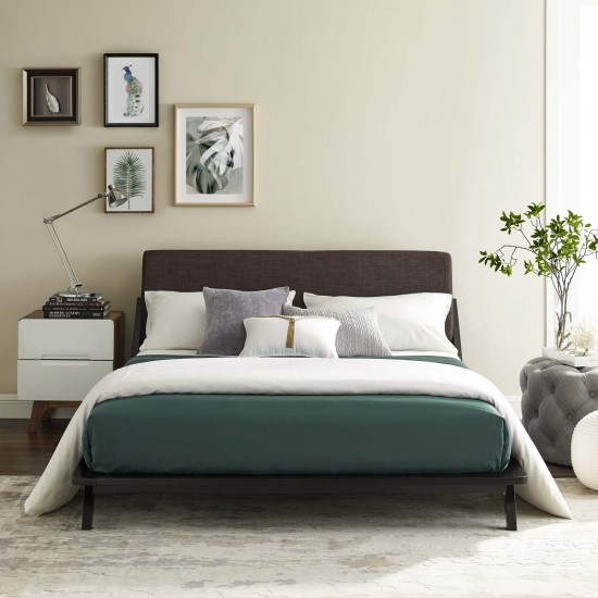 Luella Queen Upholstered Fabric Platform Bed