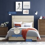 Genevieve Queen Upholstered Fabric Platform Bed