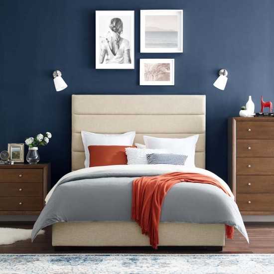 Genevieve Queen Upholstered Fabric Platform Bed