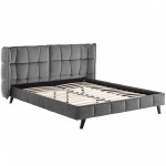 Makenna Queen Performance Velvet Platform Bed