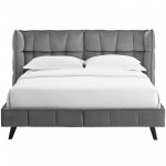 Makenna Queen Performance Velvet Platform Bed