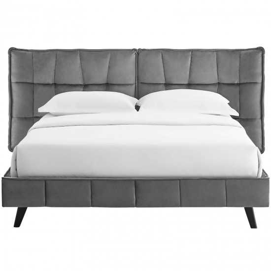 Makenna Queen Performance Velvet Platform Bed