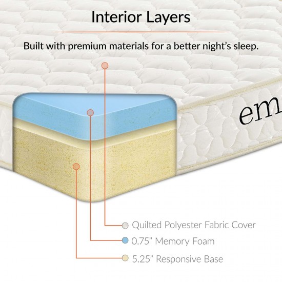 Emma 6" Twin Mattress Foam Set of 2