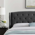 Penelope Tufted Wingback Queen Performance Velvet Platform Bed