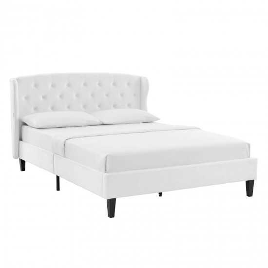 Penelope Tufted Wingback Queen Performance Velvet Platform Bed