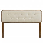 Collins Tufted Queen Fabric and Wood Headboard