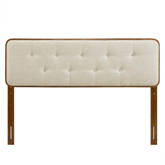 Collins Tufted Queen Fabric and Wood Headboard