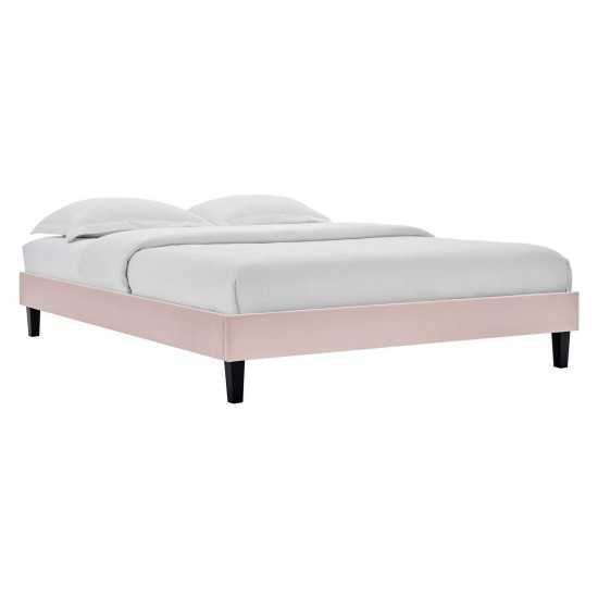 Reign Queen Performance Velvet Platform Bed Frame