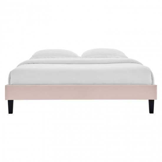 Reign Queen Performance Velvet Platform Bed Frame