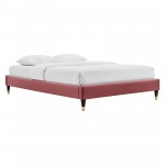 Harlow Twin Performance Velvet Platform Bed Frame