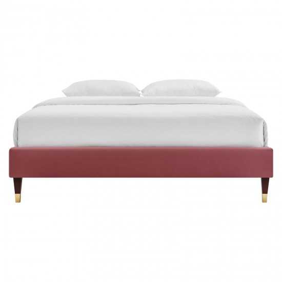 Harlow Twin Performance Velvet Platform Bed Frame