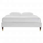 Harlow Twin Performance Velvet Platform Bed Frame