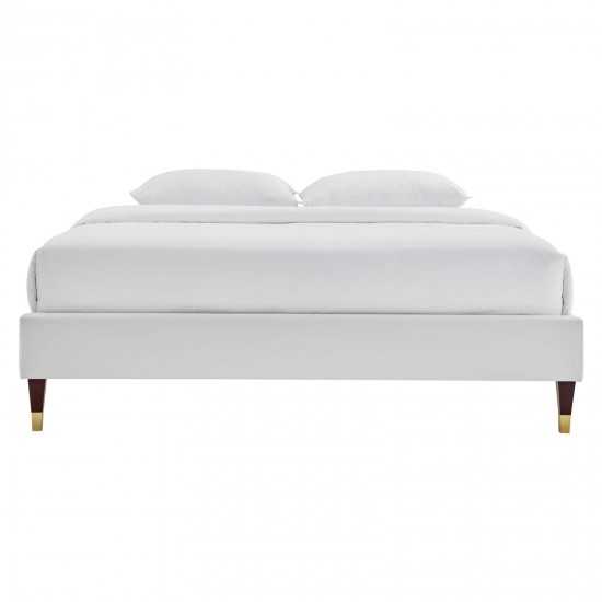 Harlow Twin Performance Velvet Platform Bed Frame