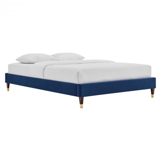 Harlow Twin Performance Velvet Platform Bed Frame