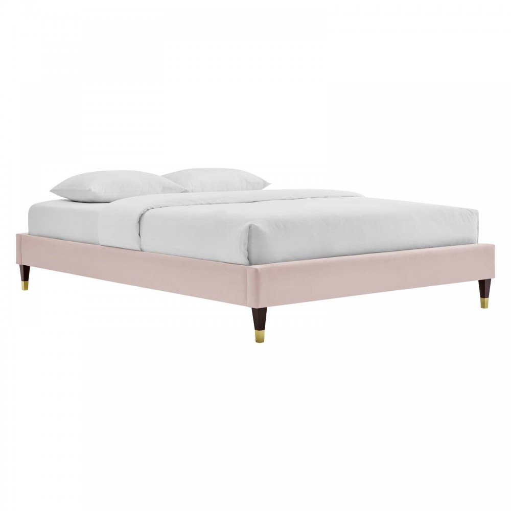 Harlow Twin Performance Velvet Platform Bed Frame