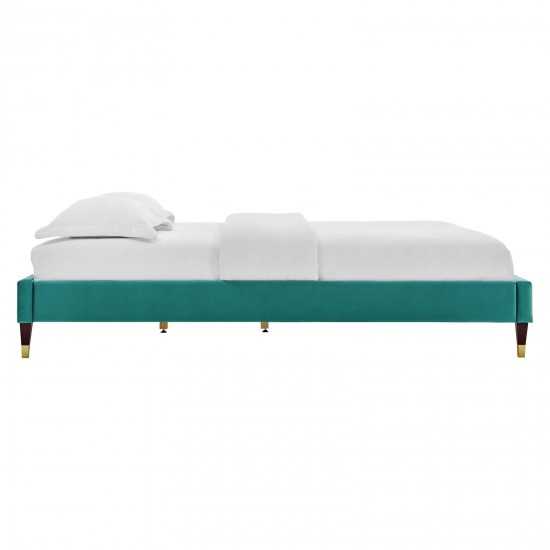Harlow Twin Performance Velvet Platform Bed Frame