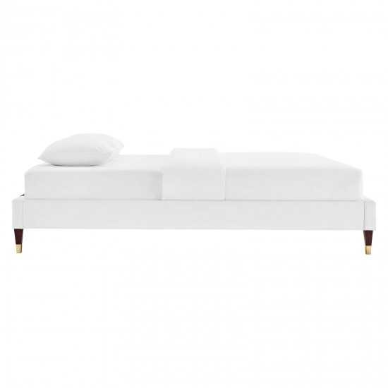 Harlow Twin Performance Velvet Platform Bed Frame