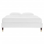 Harlow Twin Performance Velvet Platform Bed Frame