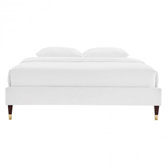 Harlow Twin Performance Velvet Platform Bed Frame