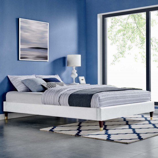 Harlow Twin Performance Velvet Platform Bed Frame