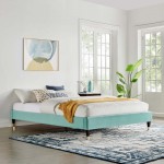 Harlow Full Performance Velvet Platform Bed Frame