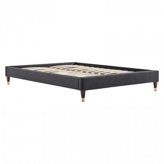 Harlow Queen Performance Velvet Platform Bed Frame